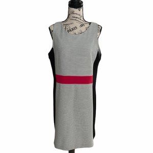 Anne Klein Horizontal Stripe Sleeveless Dress